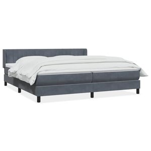 vidaXL Ł&oacute;żko typu Box Spring z materacem Ciemnoszary 180x220cm Aksamit