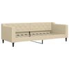 vidaXL Sofa rozsuwana z materacami, kremowa, 80x200 cm, tkanina