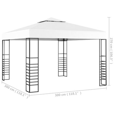 vidaXL Namiot ogrodowy, 3 x 3 m, biały