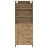 vidaXL Highboard z szufladą Dąb rzemieślniczy 69,5 x 34 x 180 cm