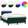 vidaXL Ł&oacute;żko kontynentalne z materacem i LED, ciemnozielone, 120x210 cm