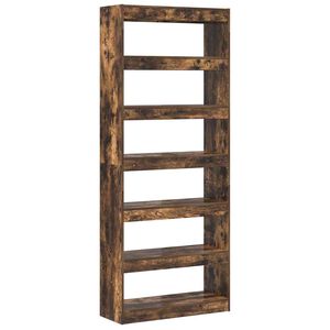 vidaXL Szafka na książki 6 poziomy 80 x 30 x 198 cm Dąb wędzony
