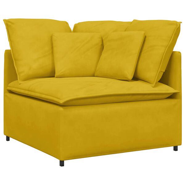 vidaXL Sofa modułowa z podn&oacute;żkiem i poduszkami Velvet Yellow