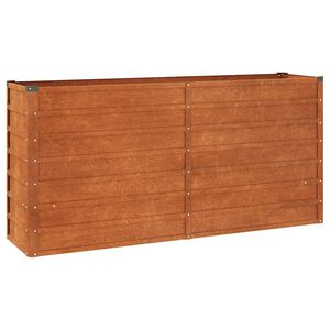 vidaXL Podwyższona donica, rdzawa, 160x40x77 cm, stal kortenowska