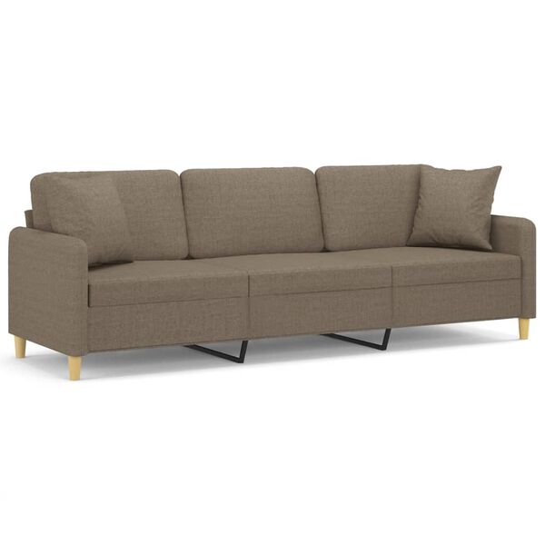 vidaXL 3-osobowa sofa wypoczynkowa z poduszkami, taupe, 210 cm