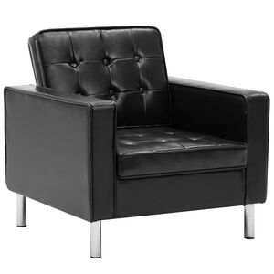 vidaXL Fotel Czarny 75x70x75 cm Sk&oacute;ra ekologiczna