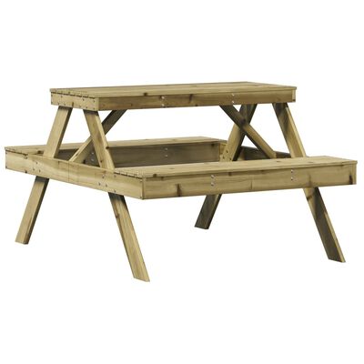 vidaXL Stół piknikowy, 105x134x75 cm, impregnowane drewno sosnowe