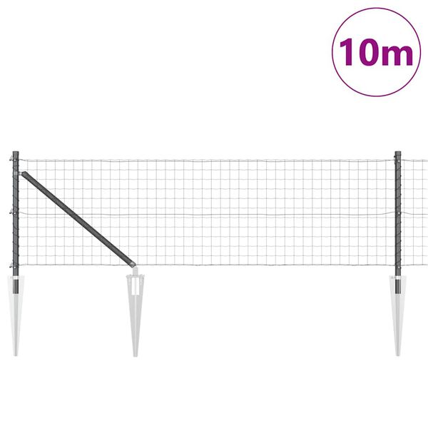 vidaXL Ogrodzenie z słupkiem Szary 0,4 x 10 m Stal i PVC