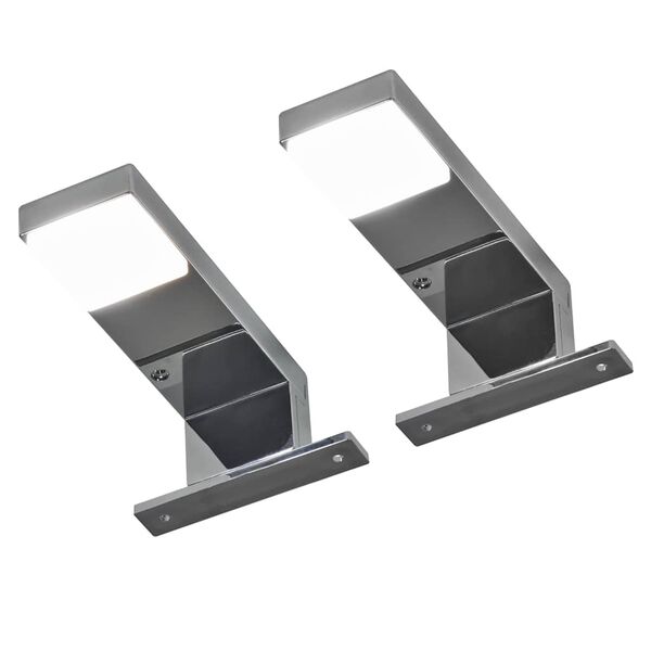 vidaXL Lampy nad lustro, 2 szt., 2 W, zimne, białe światło