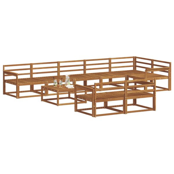 vidaXL Zestaw sof na zewnątrz 9 pcs Naturalny Lite Drewno Akacji