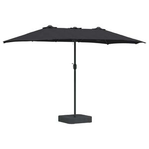 vidaXL Parasolka ogrodowa Czarny 385 x 209 x 244 cm Poliester