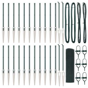 vidaXL Słupek ogrodzeniowy. Zielony 50 x 1 m (siatka 16 x 16 mm)