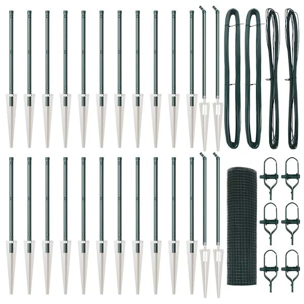 vidaXL Słupek ogrodzeniowy. Zielony 50 x 1 m (siatka 16 x 16 mm)