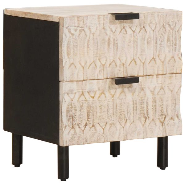 vidaXL Szafka Nocna 2 pcs Biały 40 x 33 x 46 cm Drewno z mango