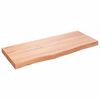 vidaXL Blat do stołu, jasnobrązowy, 100x40x(2-6)cm, lite drewno dębowe