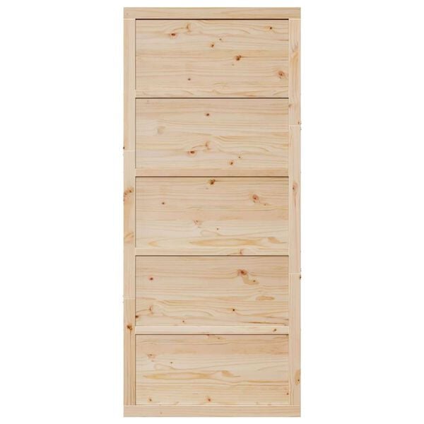 vidaXL Drzwi stodoły Naturalny 80 x 208 cm Lite drewno sosnowe