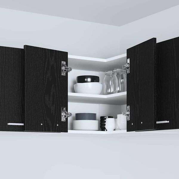 vidaXL Szafka wisząca Czarny Dąb i Biały 57 x 57 x 40 cm