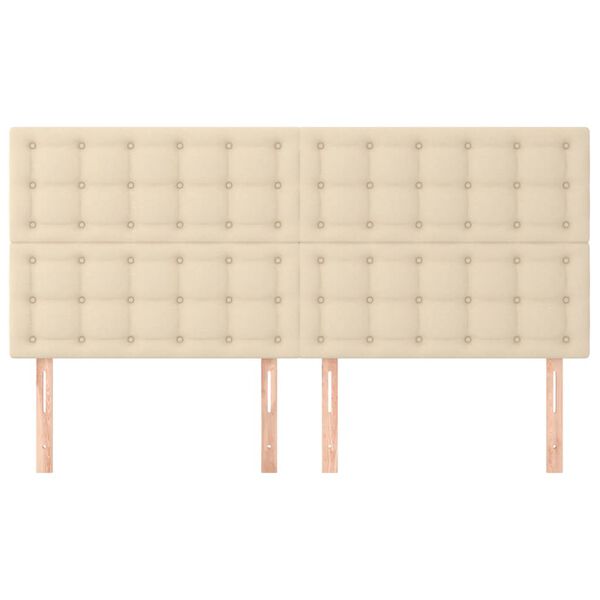 vidaXL Zagł&oacute;wek kremowy 180x5x118/128 cm tkanina