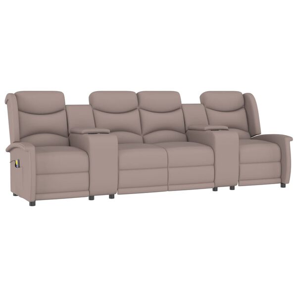 vidaXL Rozkładany fotel masujący z uchwytem, 4-os., taupe