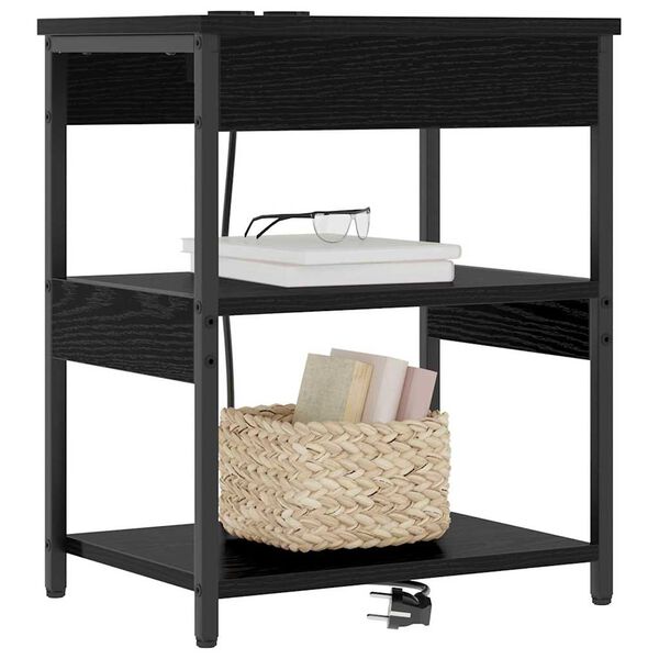 vidaXL Szafka Nocna Czarny Dąb 41 x 31 x 51 cm Materiał drewnopochodny