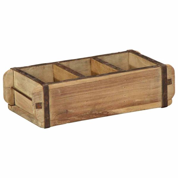 vidaXL Taca 4 pcs Brązowy 30 x 14 x 9 cm Lite Drewno Recyklingowe