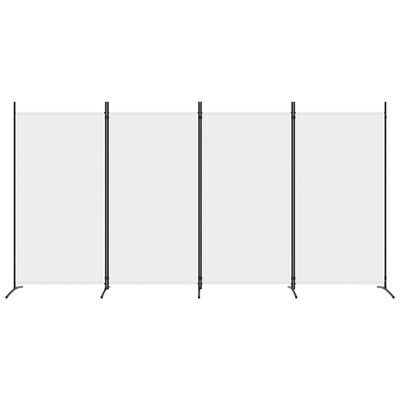 vidaXL Parawan 4-panelowy, biały, 346x180 cm, tkanina
