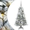 vidaXL Sztuczna choinka z zawiasami Zielono-biały 120 cm PE i PVC