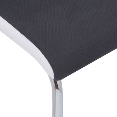 vidaXL Krzesła stołowe, wspornikowe, 2 szt., czarne, tkanina
