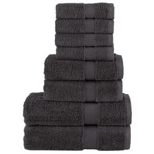 vidaXL 8-cz. zestaw ręcznik&oacute;w premium SOLUND, antracytowy, 600 g/cm&sup2;