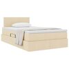 vidaXL Ł&oacute;żko z miejscem na przechowywanie i materacem Kremowy