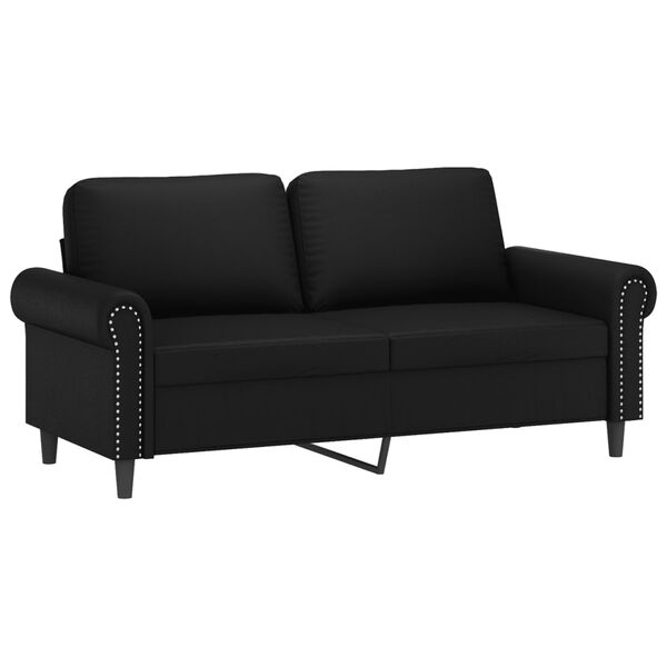 vidaXL 2-osobowa sofa, czarna, 140 cm, sztuczna sk&oacute;ra