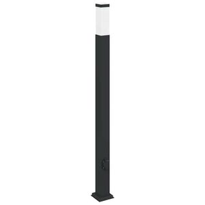 vidaXL Słupek oświetleniowy z gniazdem 110 cm Czarny IP44