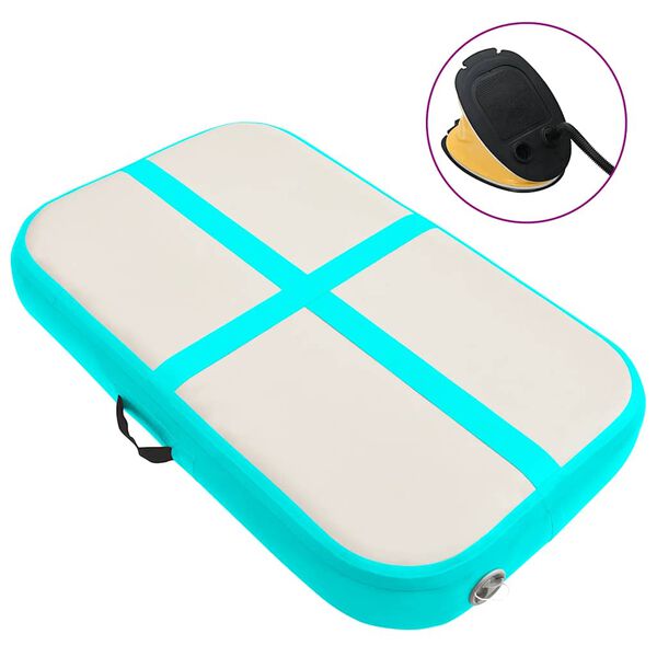 vidaXL Mata gimnastyczna z pompką, 60x100x20 cm, PVC, zielona