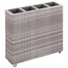 vidaXL Podwyższona donica z 4 wkładami, 80x22x79 cm, rattan PE, szara