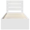 vidaXL Ramka ł&oacute;żka Z zagł&oacute;wkiem Biały 75 x 190 cm Lite drewno sosnowe