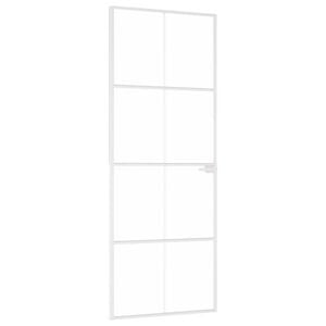 vidaXL Drzwi wewnętrzne, białe, 76x201,5 cm, szkło i aluminium