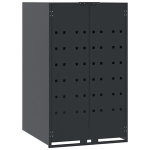 vidaXL Pojemnik na k&oacute;łkach na pojedynczy pojemnik, antracyt, 69x79x117 cm, stal