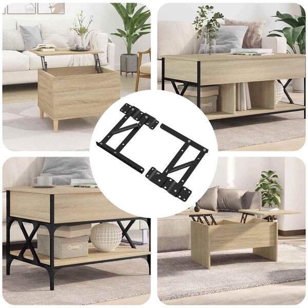 vidaXL Mechanizm podnoszenia ł&oacute;żka 2 pcs Czarny 340 x 95 x 40 mm