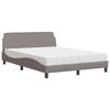 vidaXL Ł&oacute;żko z materacem, Dover, taupe, 140x190 cm, obite tkaniną