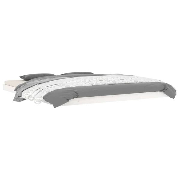 vidaXL Rama ł&oacute;żka, biała, 180x200 cm, lite drewno sosnowe