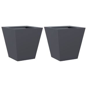 vidaXL Donice ogrodowe, 2 szt., antracytowe, 30x30x30 cm, stalowe