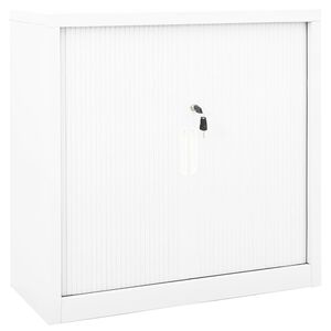 vidaXL Szafka z drzwiami przesuwnymi, biała, 90x40x90 cm, stal