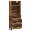 vidaXL Highboard z szufladą Stare drewno 69,5 x 34 x 180 cm