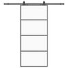 vidaXL Drzwi przesuwne z zestawem okuć czarne 90x205 cm ESG szkło