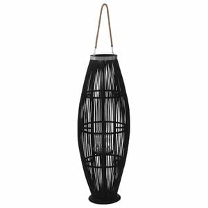 vidaXL Wiszący lampion na świece, bambusowy, czarny, 95 cm