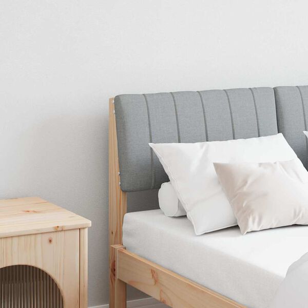 vidaXL Tapicerowane wezgłowie Jasnoszary 120 cm Lite drewno sosnowe