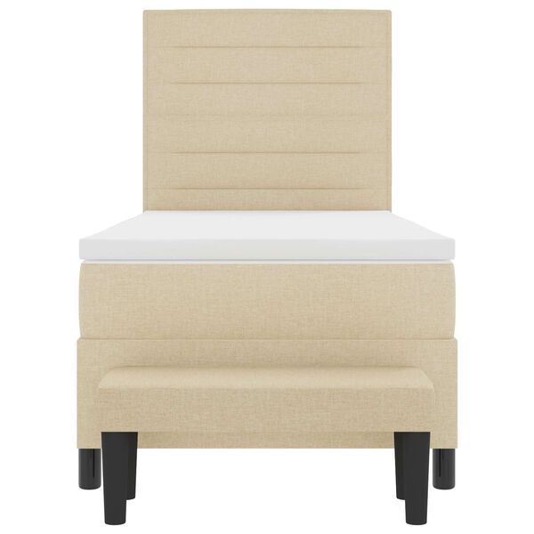 vidaXL Ł&oacute;żko sprężynowe z materacem Kremowy 80 x 200 cm tkanina