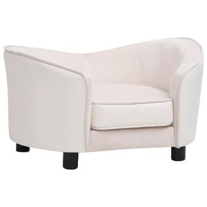 vidaXL Sofa dla psa, kremowa, 69x49x40 cm, plusz i sztuczna sk&oacute;ra
