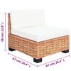 vidaXL Zestaw wypoczynkowy, 18 elementów, naturalny rattan