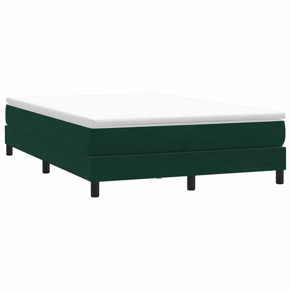 vidaXL Ł&oacute;żko typu Box Spring bez materaca Ciemnozielone 140x220 cm